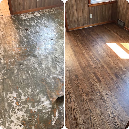 refinishing hardwood floors before and after in East Meadow, NY