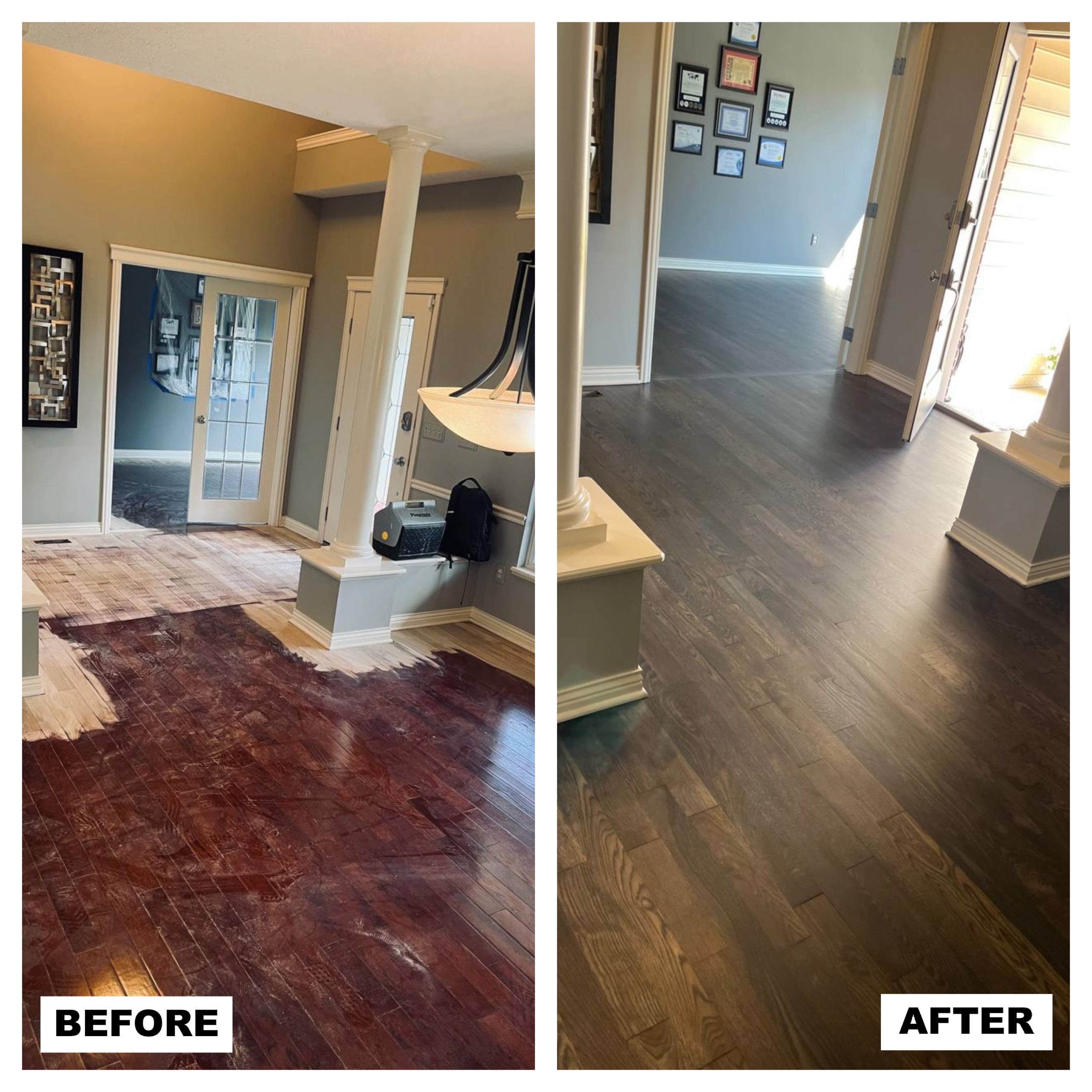 hardwood floor refinishing project